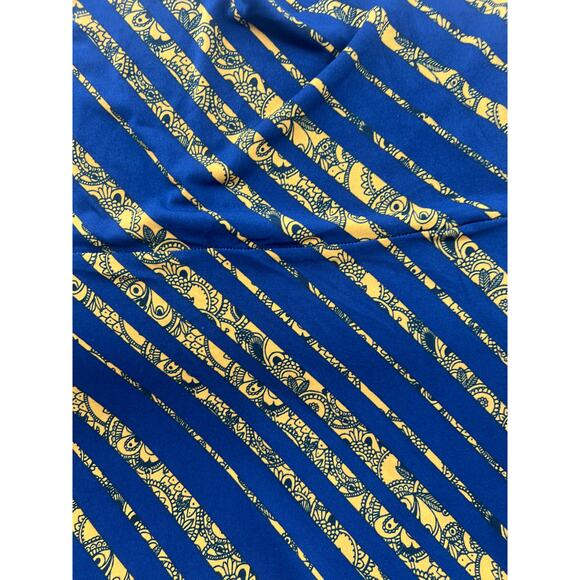 Lularoe Maxi Skirt Womens Medium Navy Blue Yellow Long Boho Stretchy Fall - Picture 3 of 7